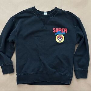 Old Navy Black Super Mario Crewneck Sweater